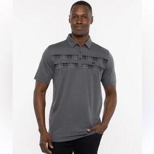 Travis Mathew St. Andrews Links Gray Tartan Golf Polo. Size XL.
